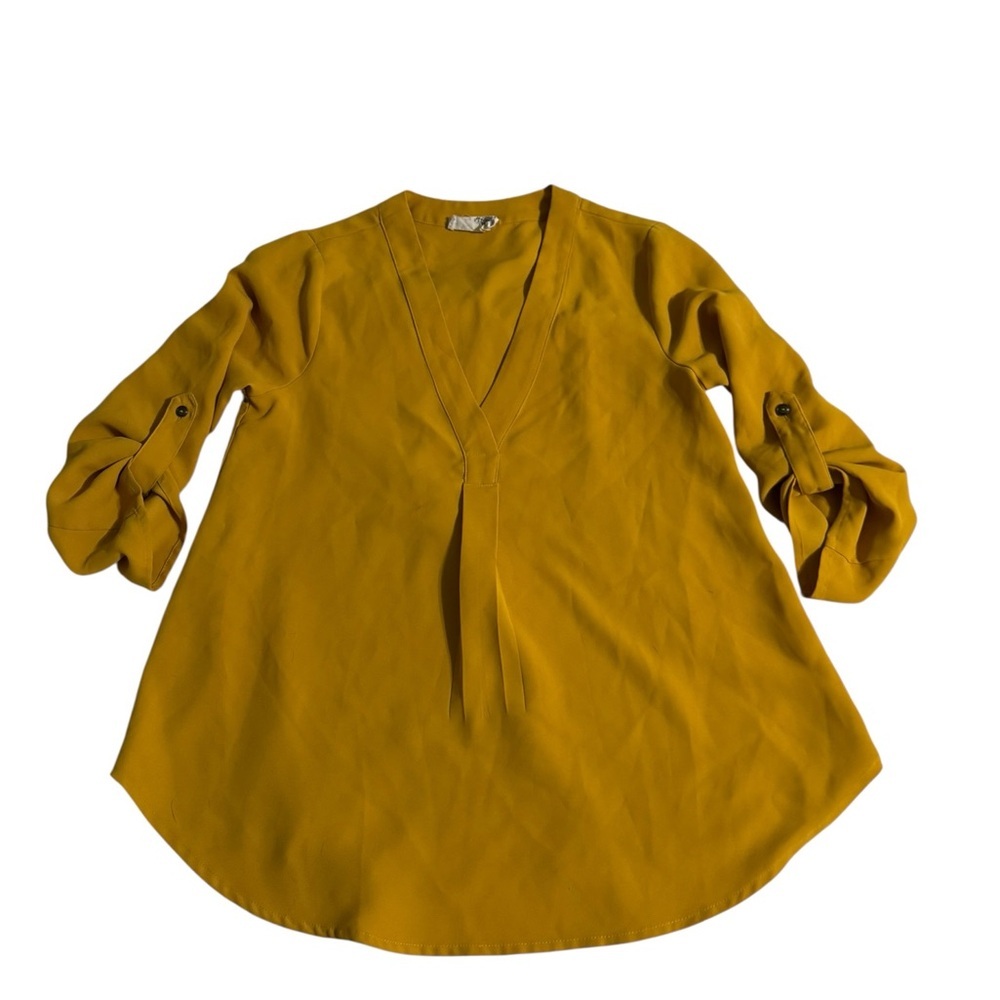 Everleigh Mustard V-Neck Blouse